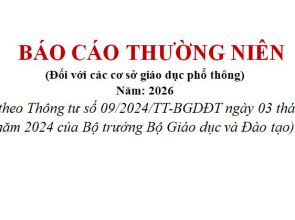 BÁO CÁO THƯỜNG NIÊN (Đối với các cơ sở giáo dục phổ thông)  Năm 2026