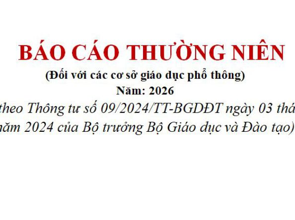 BÁO CÁO THƯỜNG NIÊN (Đối với các cơ sở giáo dục phổ thông)  Năm 2026