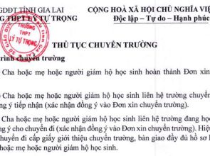 Thủ tục chuyển trường