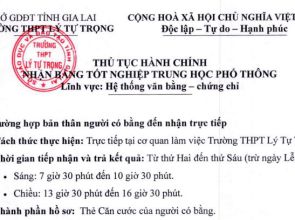 Thủ tục nhận bằng tốt nghiệp