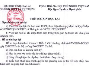 Thủ tục xin học lại